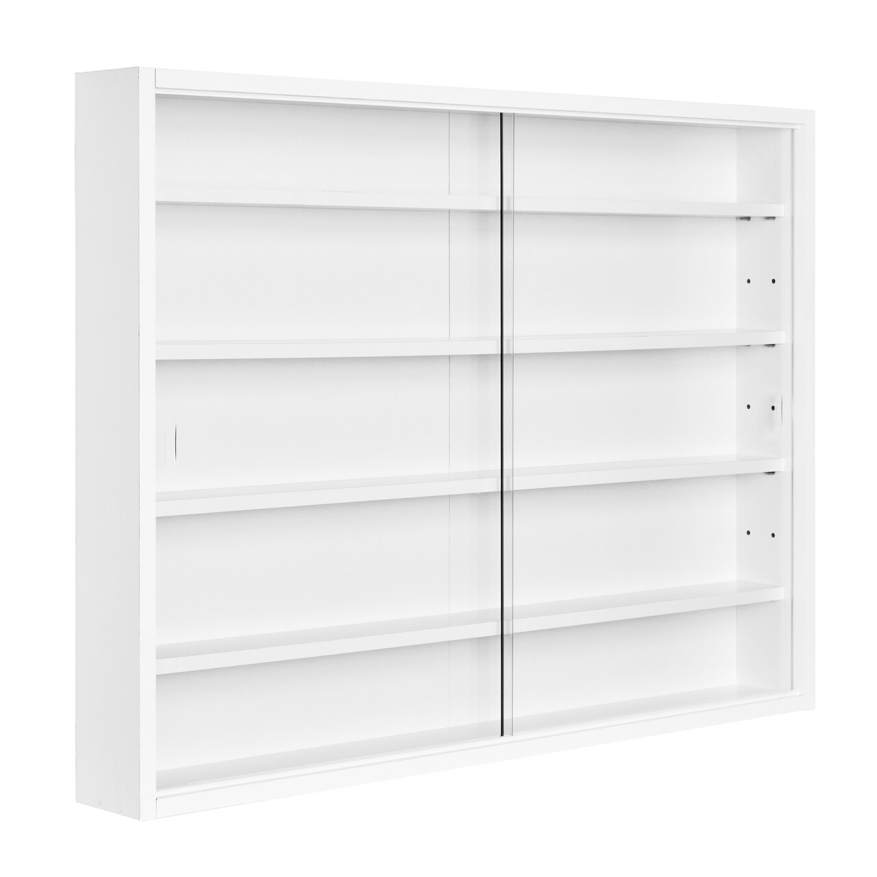 Raft de perete Compilati, Inter Link, 80x10x60 cm, lemn/sticla, alb - imagine 3